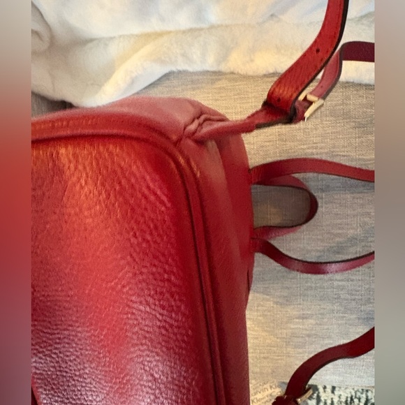 Michael Kors Red Leather Medium Alley Backpack EUC - Picture 12 of 16